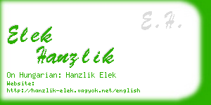 elek hanzlik business card